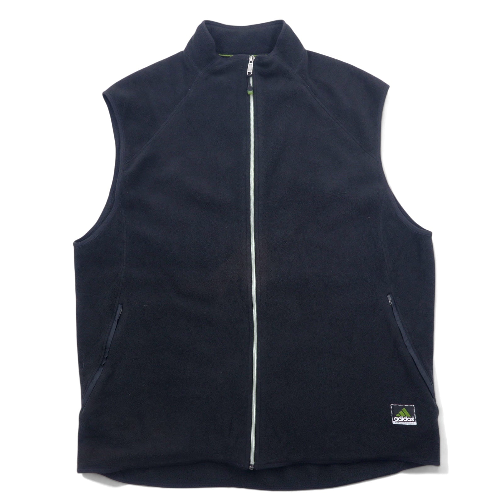 日本然リトテ-古着オンライン-adidas EQUIPMENT 00年代 フルジップ フリースベスト XL ブラック ポリエステル-adidas EQUIPMENT 00's Full Zip Fleece Vest XL Black Polyester