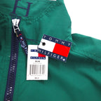 TOMMY HILFIGER 00s zip-up sports jacket M green water repellent breathable mesh liner drawstring unused