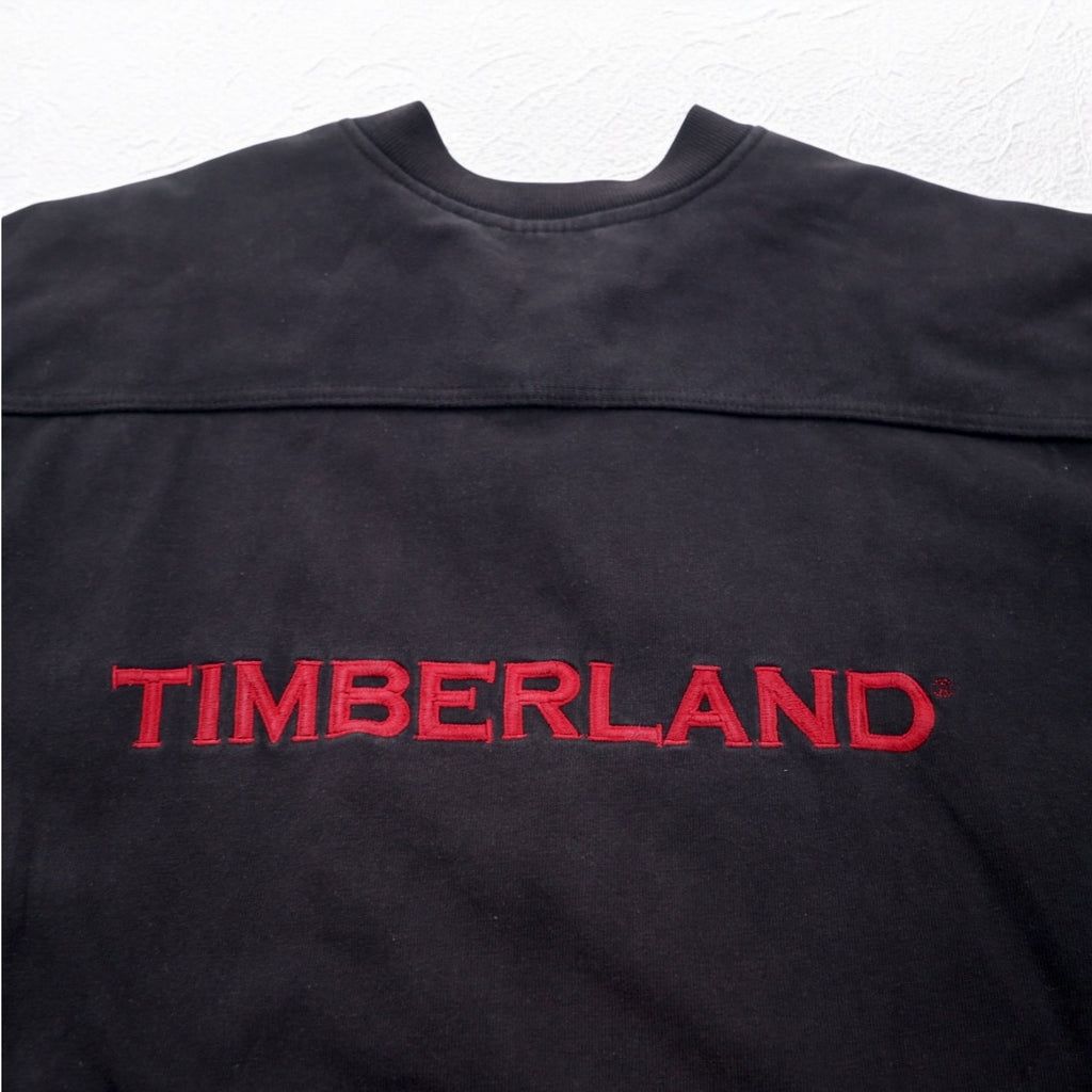 Timberland lace-up sweatshirt, XL, black, cotton, logo embroidery