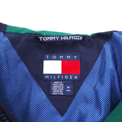 TOMMY HILFIGER 00s zip-up sports jacket M green water repellent breathable mesh liner drawstring unused