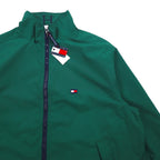 TOMMY HILFIGER 00s zip-up sports jacket M green water repellent breathable mesh liner drawstring unused