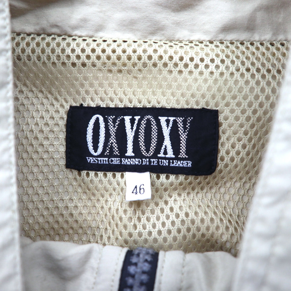 90年代 OXYOXY ハーフジップ アノラックジャケット M ベージュ ナイロン ドローコード