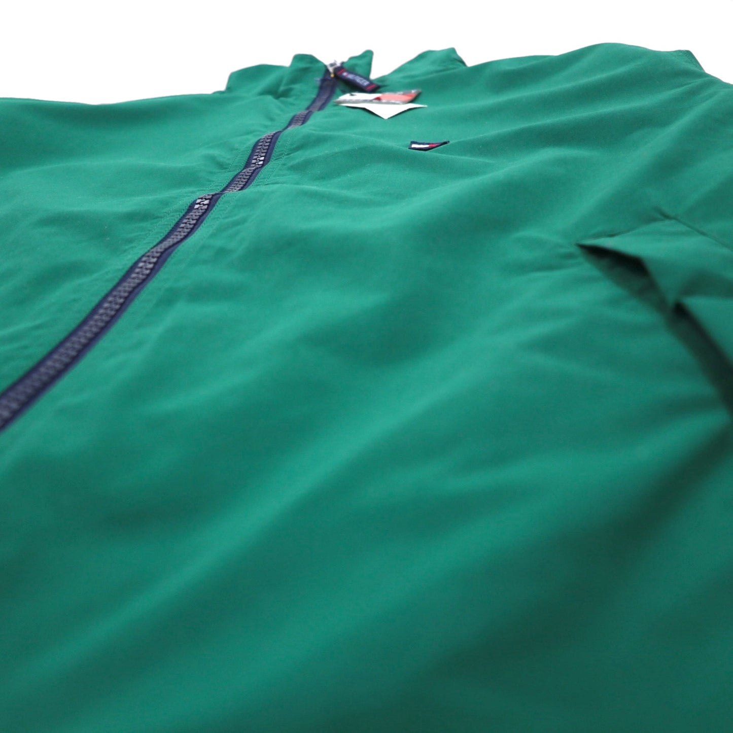 TOMMY HILFIGER 00s zip-up sports jacket M green water repellent breathable mesh liner drawstring unused