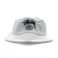 stussy シャネルロゴ バケットハット S/M ホワイト コットン 刺繍