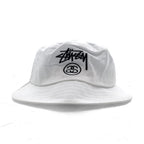 stussy シャネルロゴ バケットハット S/M ホワイト コットン 刺繍