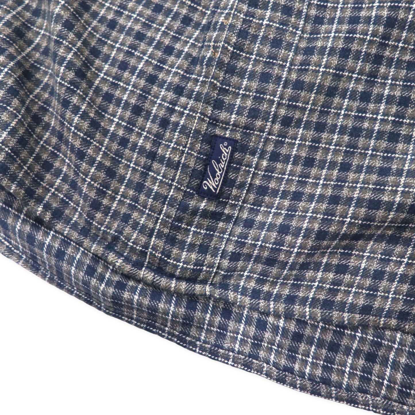 Woolrich 90年代 フランネル ボタンダウンシャツ L グレー ネイビー チェック コットン