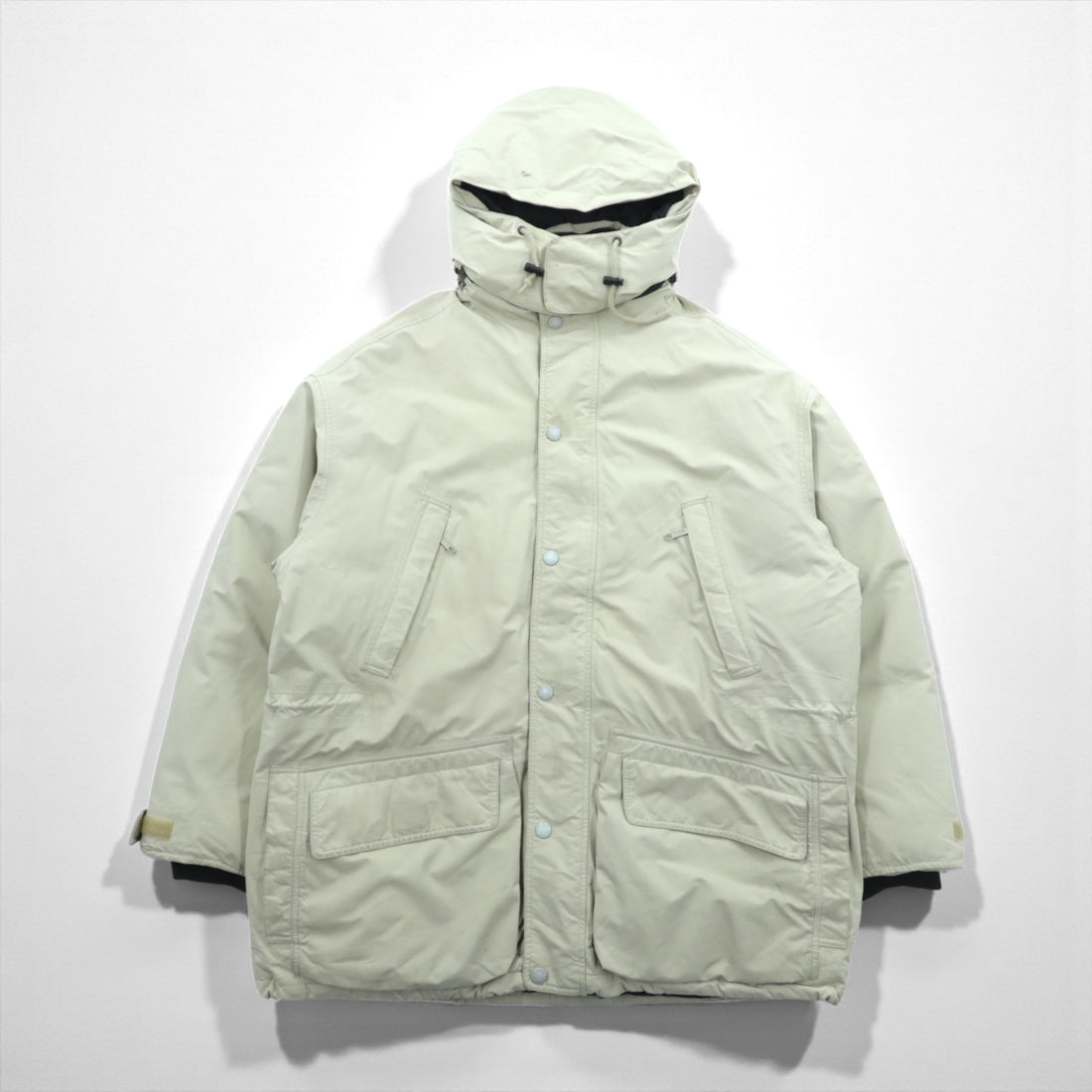 Eddie Bauer 90s Gore-Tex Waterproof Goose Down Jacket, Large, Drawcord, Detachable Hood