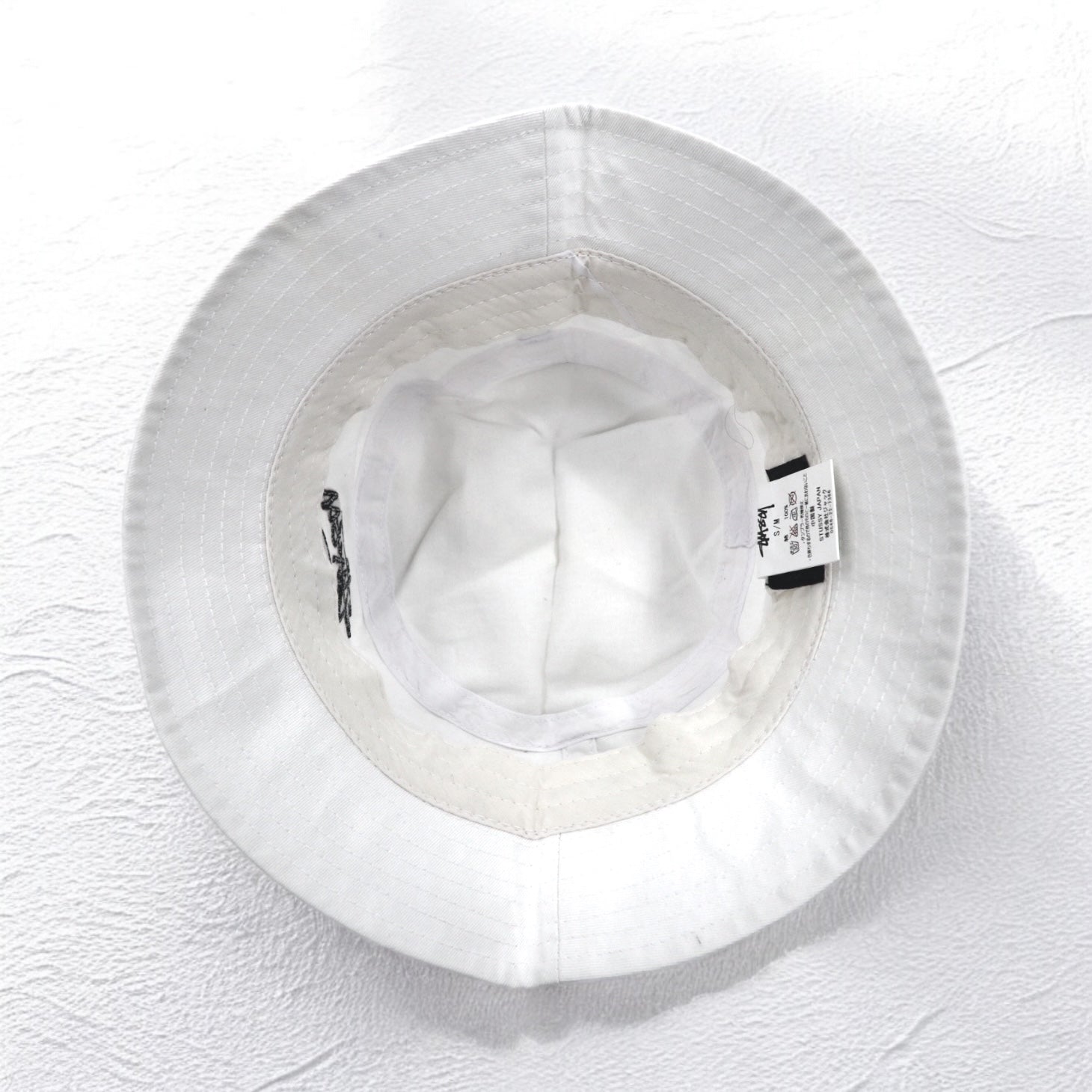 stussy chanel logo bucket hat S/M white cotton embroidered