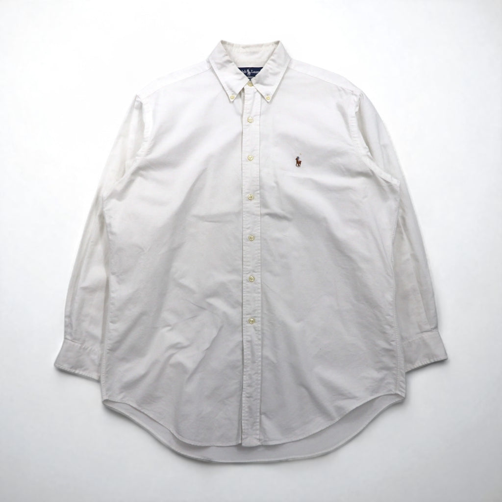 Ralph Lauren 90s Oxford Button-Down Shirt, XL, White, YARMOUTH Small Pony Embroidery