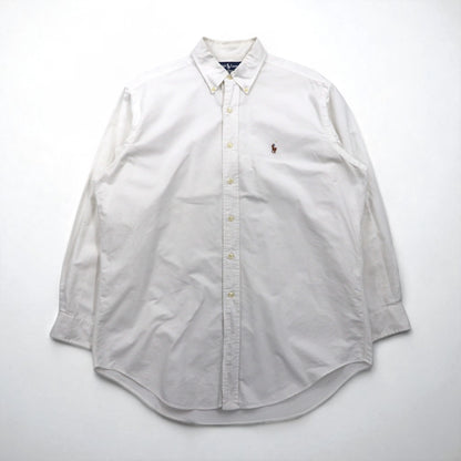 Ralph Lauren 90年代 オックスフォード ボタンダウンシャツ XL ホワイト YARMOUTH スモールポニー刺繡