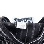 Made in USA 90s BLAXX Metal Button Band Collar Shirt L Black Striped Cotton