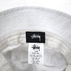 stussy シャネルロゴ バケットハット S/M ホワイト コットン 刺繍