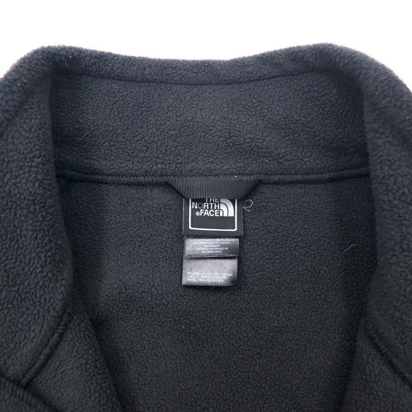 THE NORTH FACE フルジップ フリースジャケット XL ブラック ポリエステル ワンポイントロゴ刺繍 ビッグサイズ エルサルバドル製