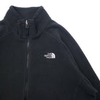THE NORTH FACE フルジップ フリースジャケット XL ブラック ポリエステル ワンポイントロゴ刺繍 ビッグサイズ エルサルバドル製