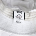 stussy シャネルロゴ バケットハット S/M ホワイト コットン 刺繍