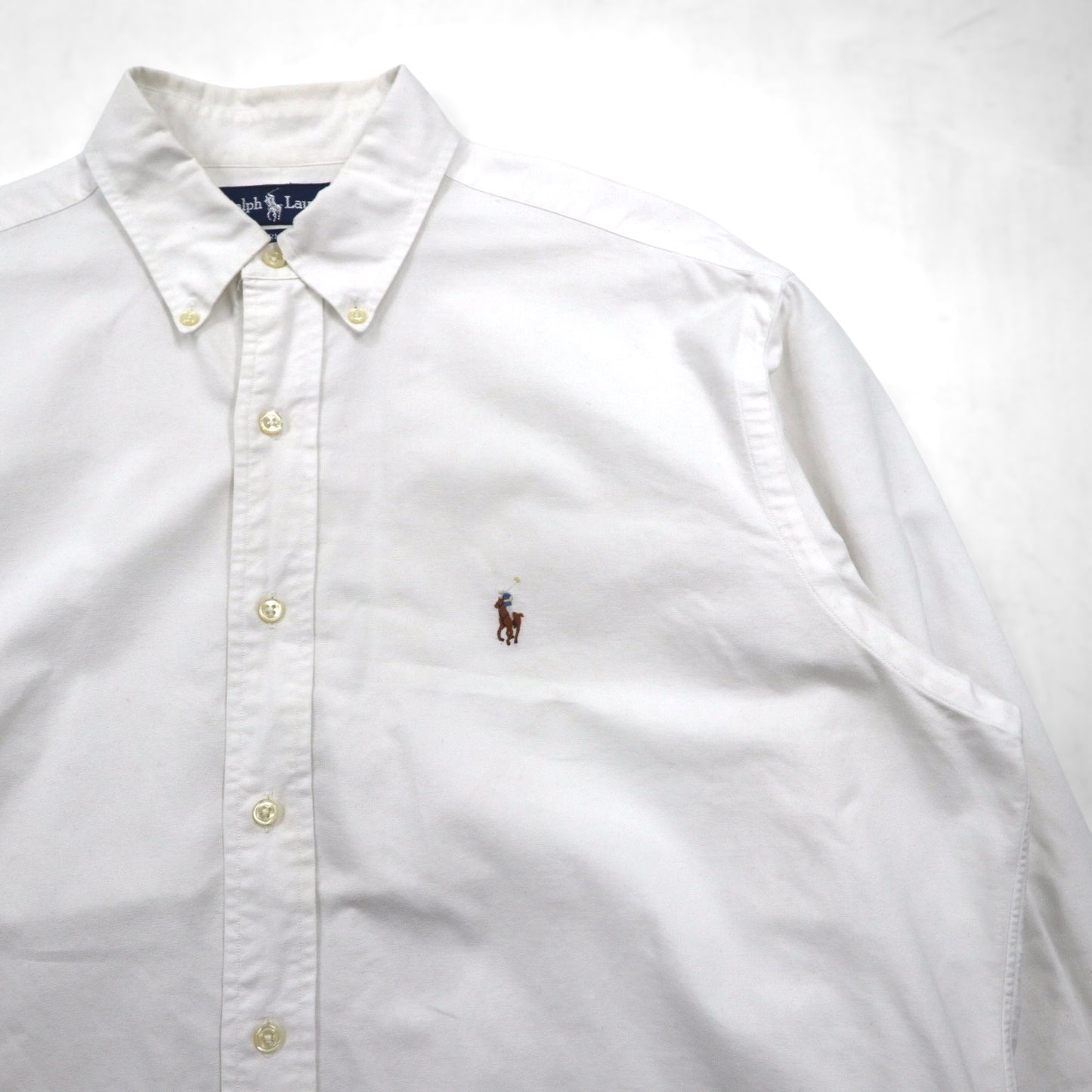 Ralph Lauren 90年代 オックスフォード ボタンダウンシャツ XL ホワイト YARMOUTH スモールポニー刺繡
