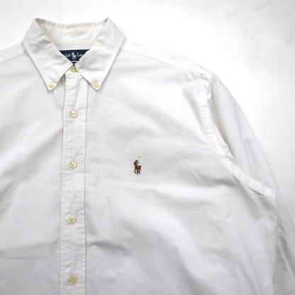 Ralph Lauren 90年代 オックスフォード ボタンダウンシャツ XL ホワイト YARMOUTH スモールポニー刺繡