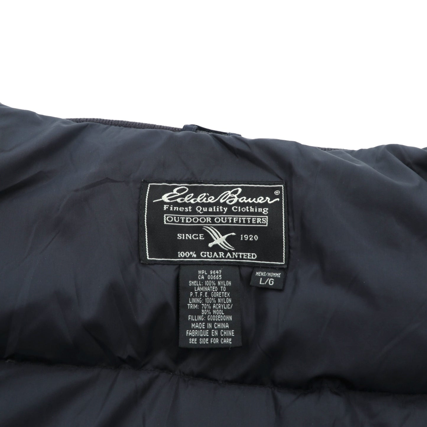 Eddie Bauer 90年代 ゴアテックス 防水 GORE-TEX グース ダウンジャケット L ドローコード フード着脱