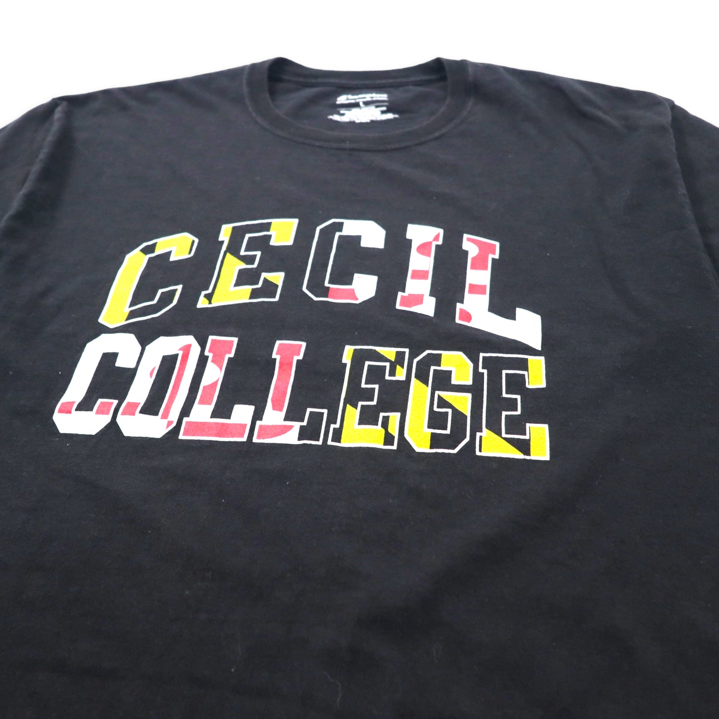 Champion カレッジプリントTシャツ L ブラック コットン CECIL COLLEGE