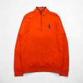 POLO GOLF RALPH LAUREN Half-Zip Sweatshirt, Size M, Orange with Embroidered Pony
