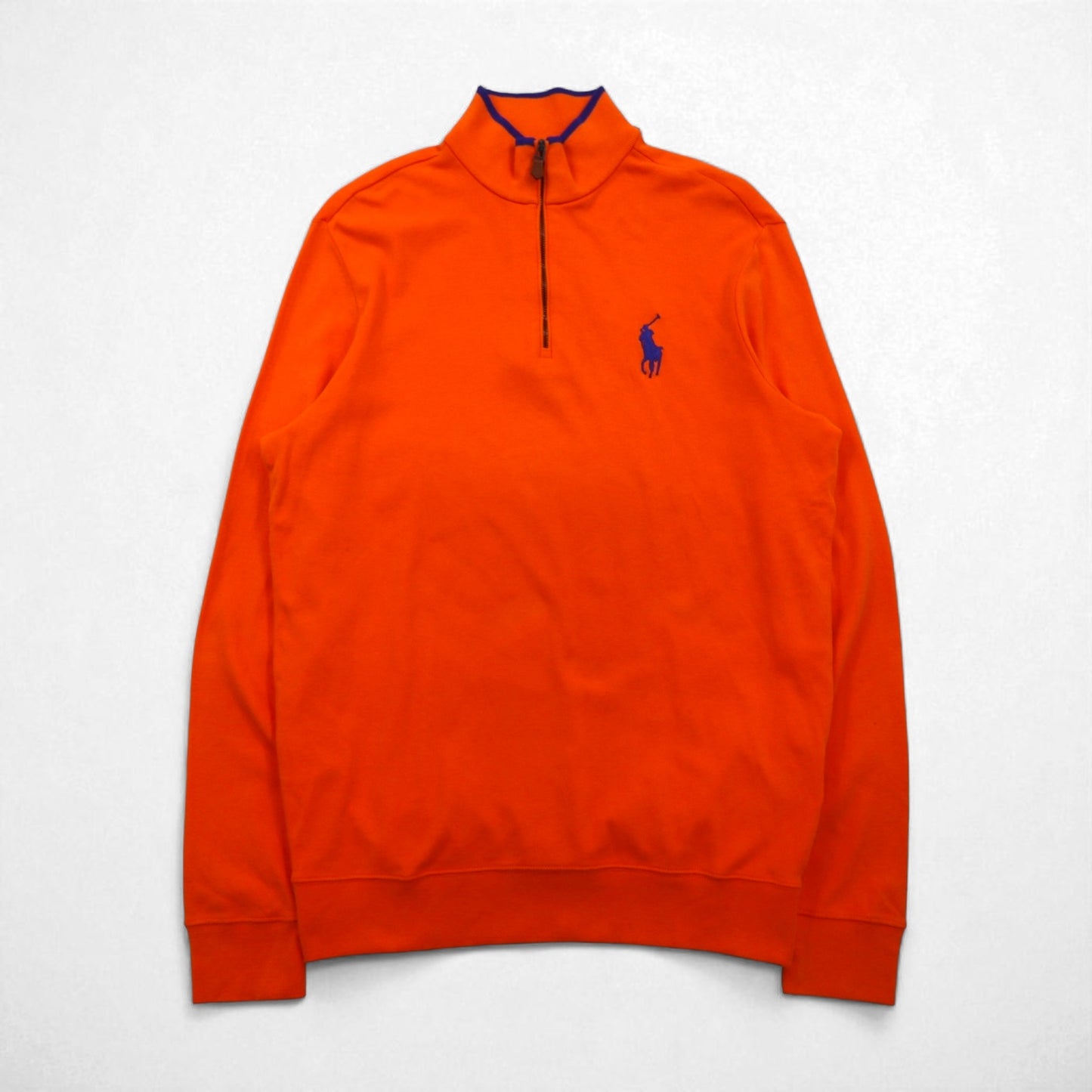 POLO GOLF RALPH LAUREN Half-Zip Sweatshirt, Size M, Orange with Embroidered Pony