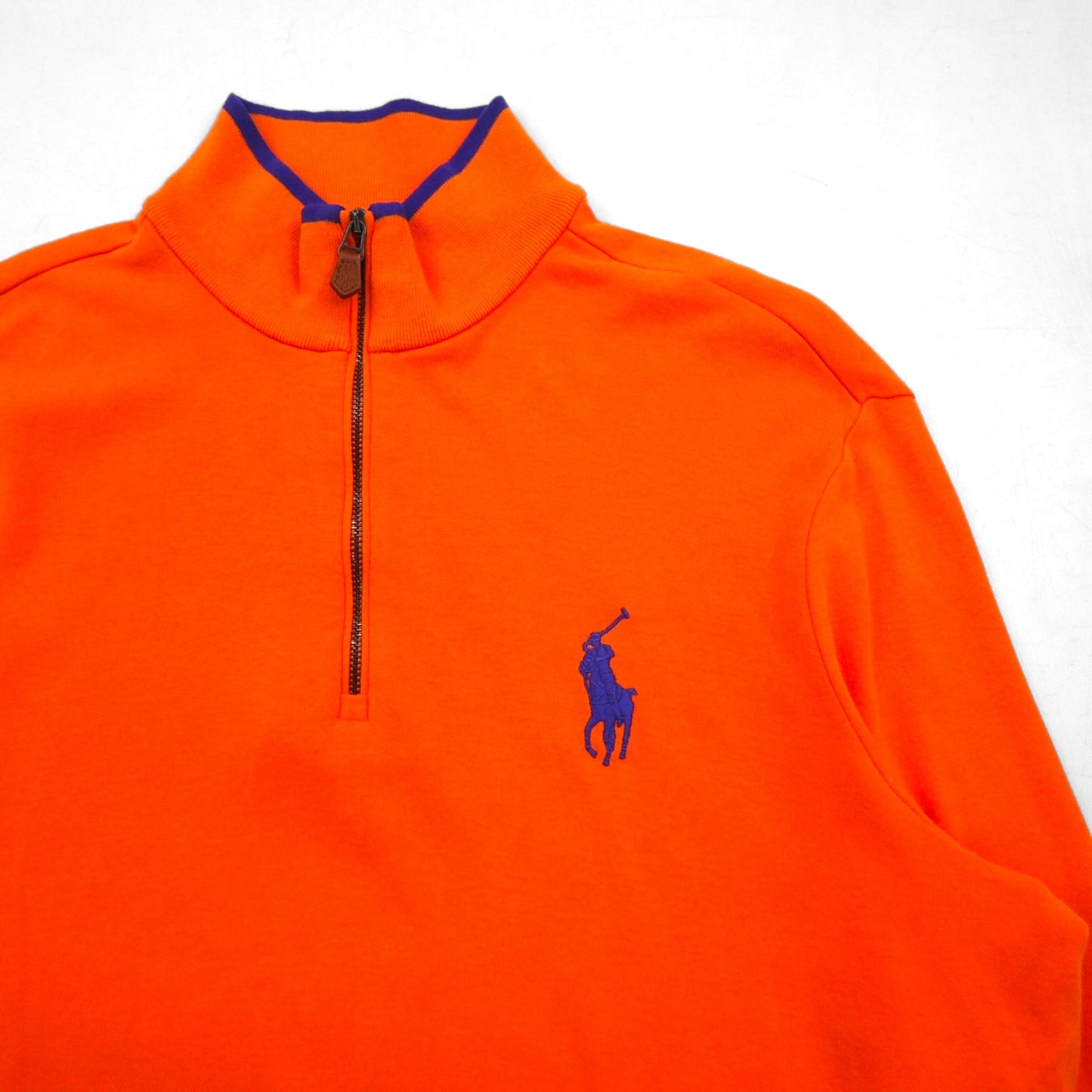 POLO GOLF RALPH LAUREN Half-Zip Sweatshirt, Size M, Orange with Embroidered Pony
