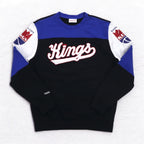 mitchell &amp; ness sweatshirt L black color block cotton fleece lining NBA KANSAS CITY KINGS