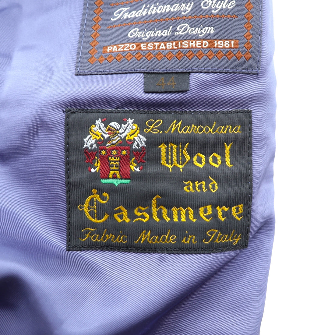 PAZZO 90s Made in Japan Vintage Cashmere 4B Tailored Jacket, Leather, XL, Check Marcolana Wool and