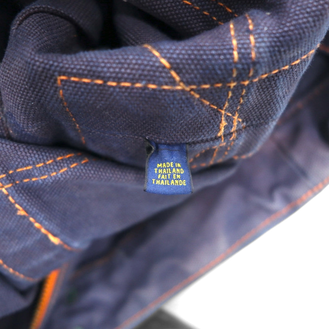 POLO RALPH LAUREN Vintage Tote Bag Navy Canvas Big Pony Embroidery