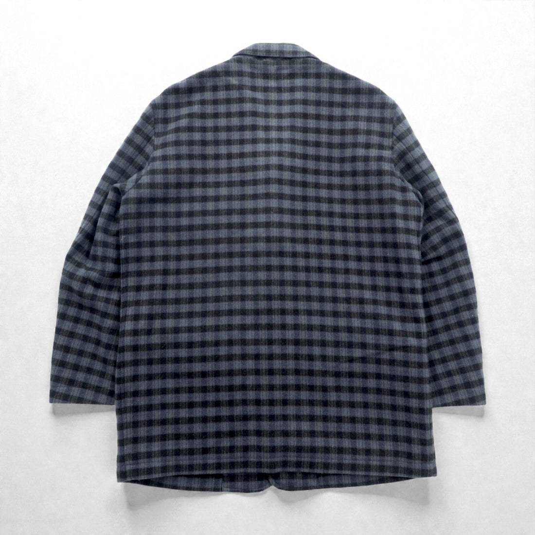 PAZZO 90s Made in Japan Vintage Cashmere 4B Tailored Jacket, Leather, XL, Check Marcolana Wool and