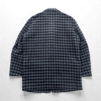 PAZZO 90s Made in Japan Vintage Cashmere 4B Tailored Jacket, Leather, XL, Check Marcolana Wool and