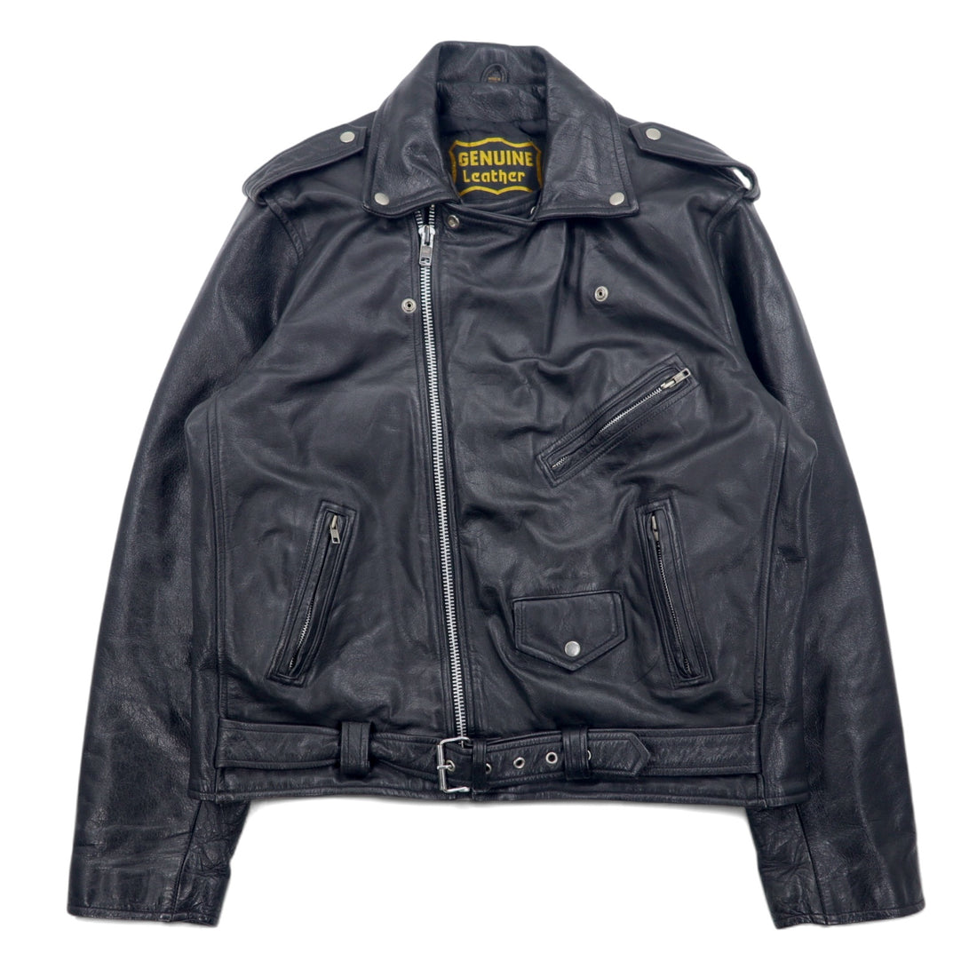 パキスタン製 90年代 パキジャン ダブルライダース レザージャケット XL ブラック GENUINE Leather レザー キルティングライナー
