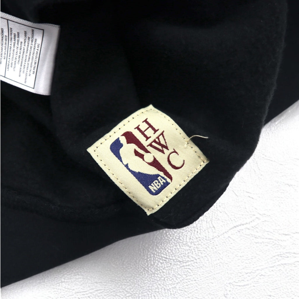mitchell &amp; ness sweatshirt L black color block cotton fleece lining NBA KANSAS CITY KINGS
