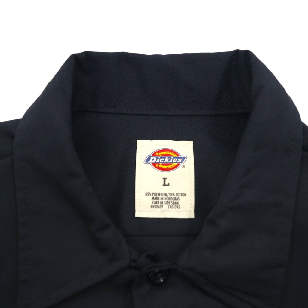 Dickies Work Shirt L Black Polyester Cotton Pocket 574BK Made in Honduras Unused