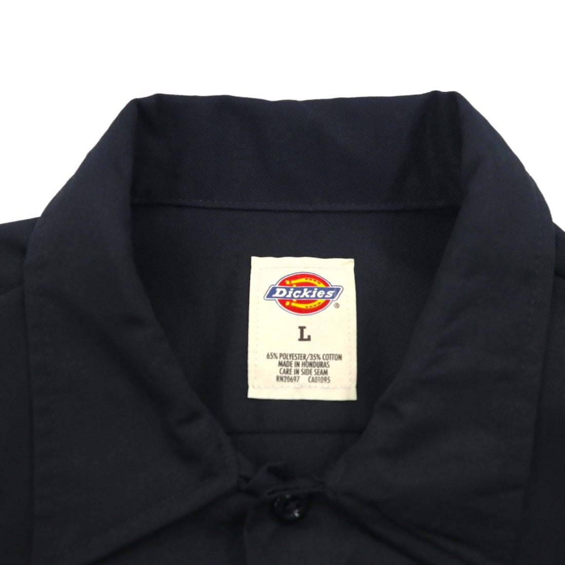 Dickies Work Shirt L Black Polyester Cotton Pocket 574BK Made in Honduras Unused