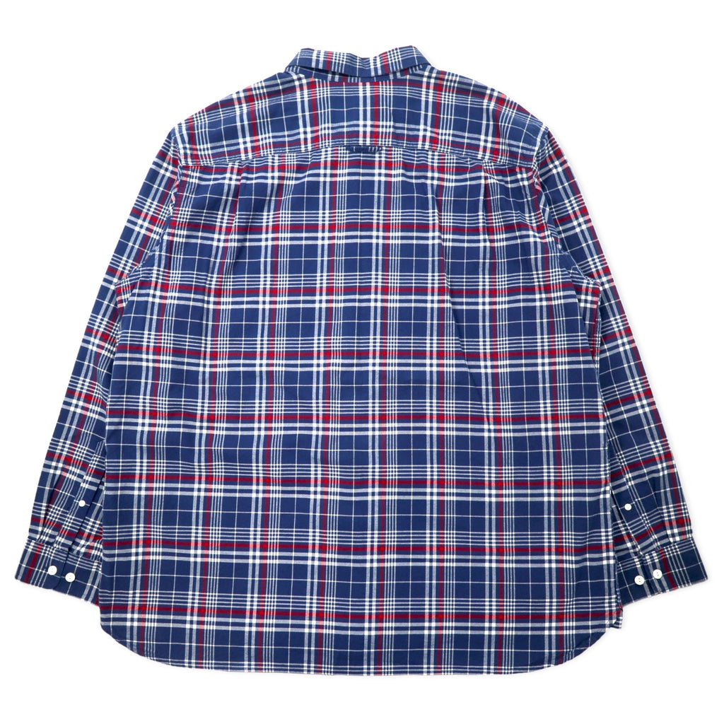 LLBean Check Shirt XXL Navy Cotton Big Size 285277
