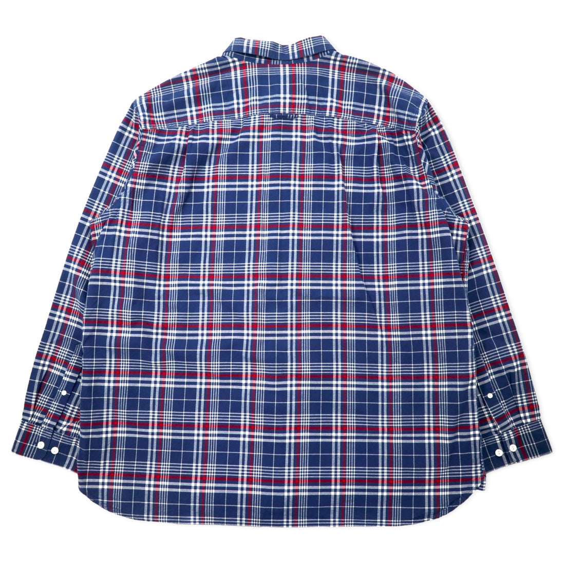 LLBean Check Shirt XXL Navy Cotton Big Size 285277