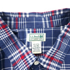 LLBean Check Shirt XXL Navy Cotton Big Size 285277