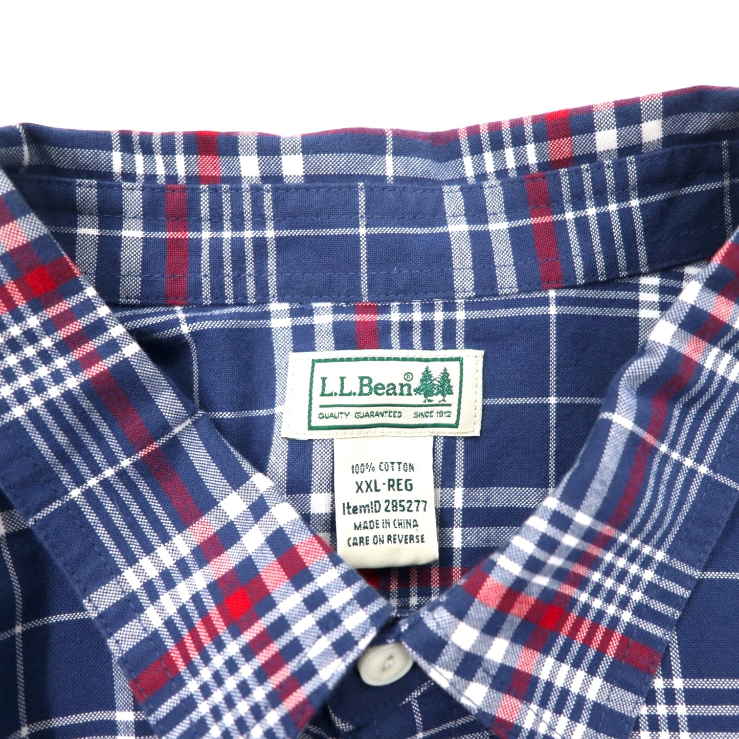 L.L.Bean チェックシャツ XXL ネイビー コットン ビッグサイズ 285277