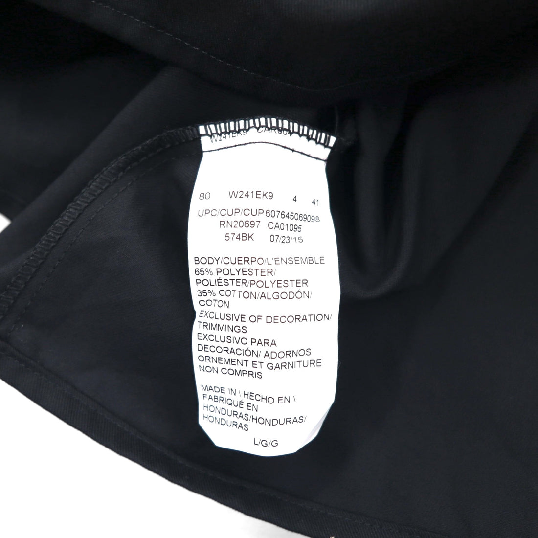 Dickies Work Shirt L Black Polyester Cotton Pocket 574BK Made in Honduras Unused