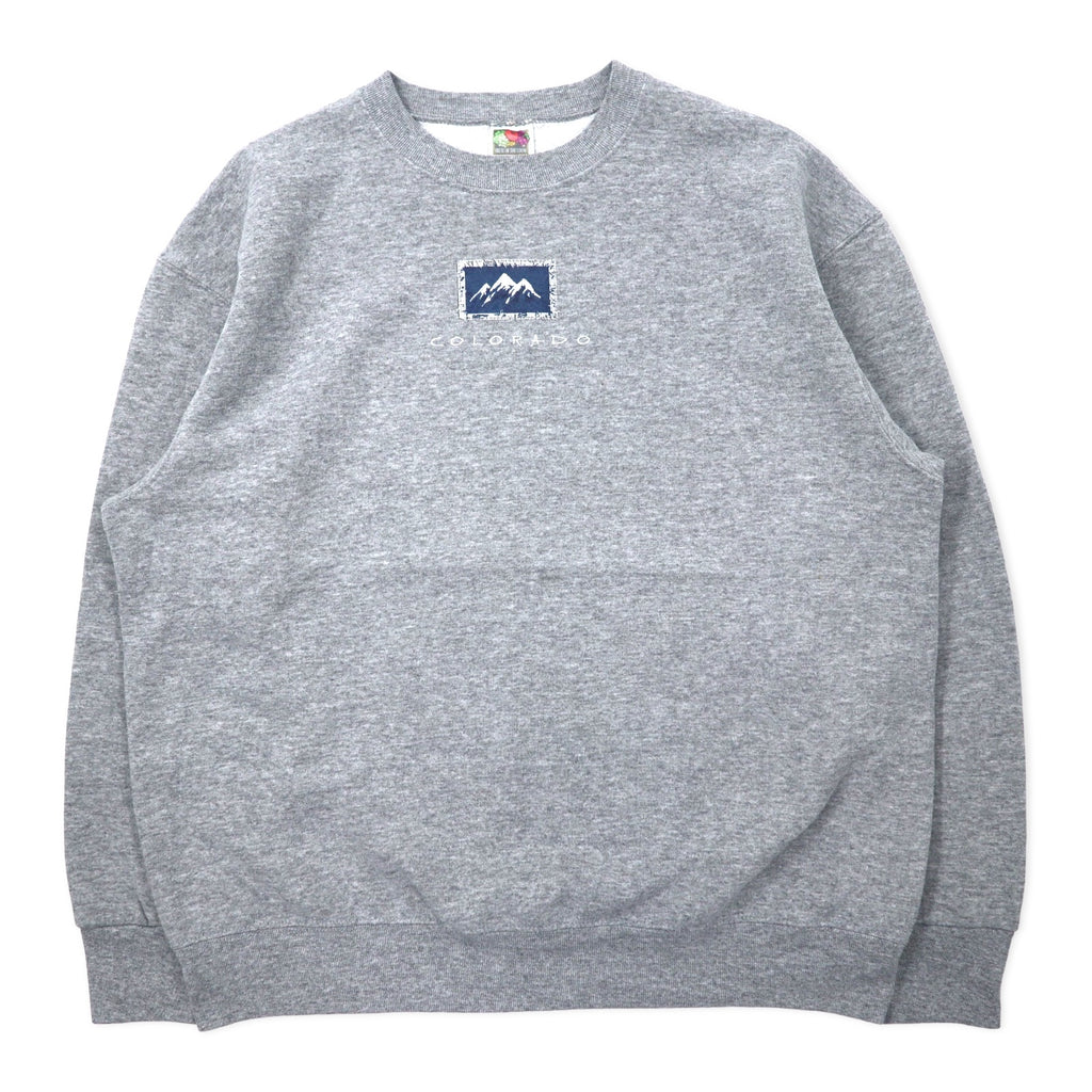 日本然リトテ-古着オンライン-FRUIT OF THE LOOM プリント スウェット XL グレー コットン COLORADO メキシコ製-FRUIT OF THE LOOM Print Sweatshirt XL Gray Cotton COLORADO Mexico Made