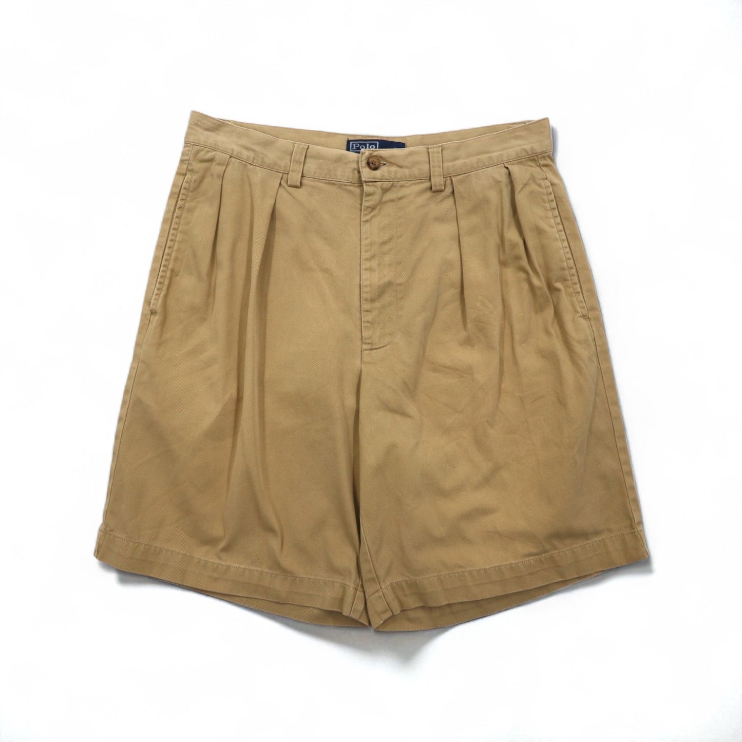 Polo by Ralph Lauren 90年代 ポロチノ TYLER SHORT 2タック ショートパンツ ハーフパンツ M ベージュ コットン