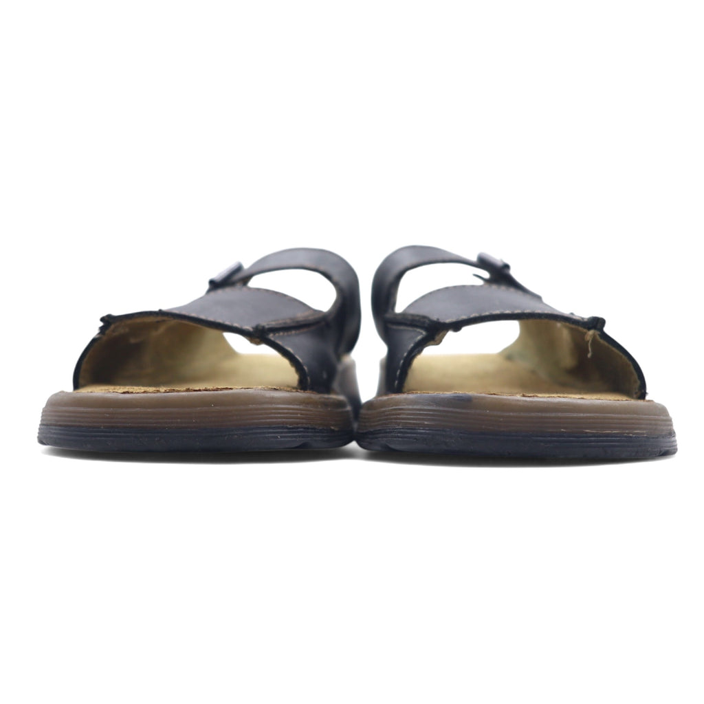 Dr. Martens Leather Slide Sandals 25cm Black Logo 8A51