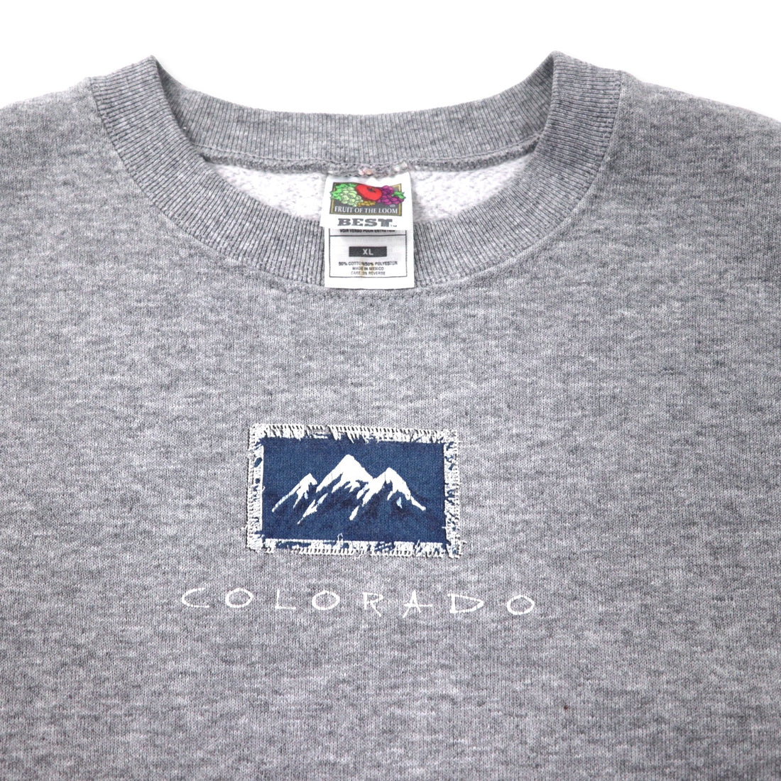 FRUIT OF THE LOOM PRINTED SWEATSHIRT XL GREY COTTON COLORADO MADE IN MEXICO