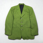 80s Italian Vintage Blazer Dino Divinch Houndstooth Check Blazer, Size 4B, Tailored Jacket, XL, Yellow, Houndstooth