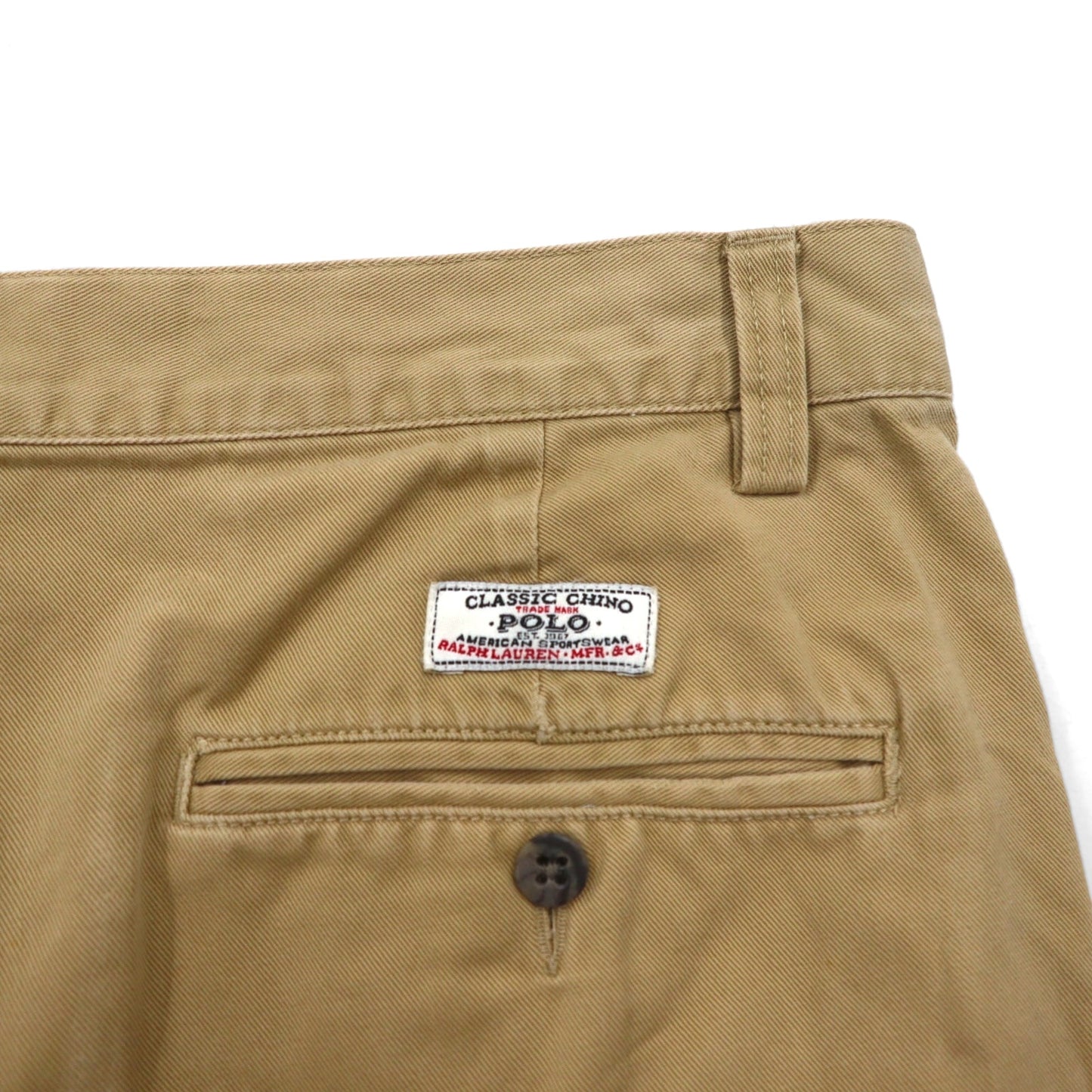 Polo by Ralph Lauren 90年代 ポロチノ TYLER SHORT 2タック ショートパンツ ハーフパンツ M ベージュ コットン