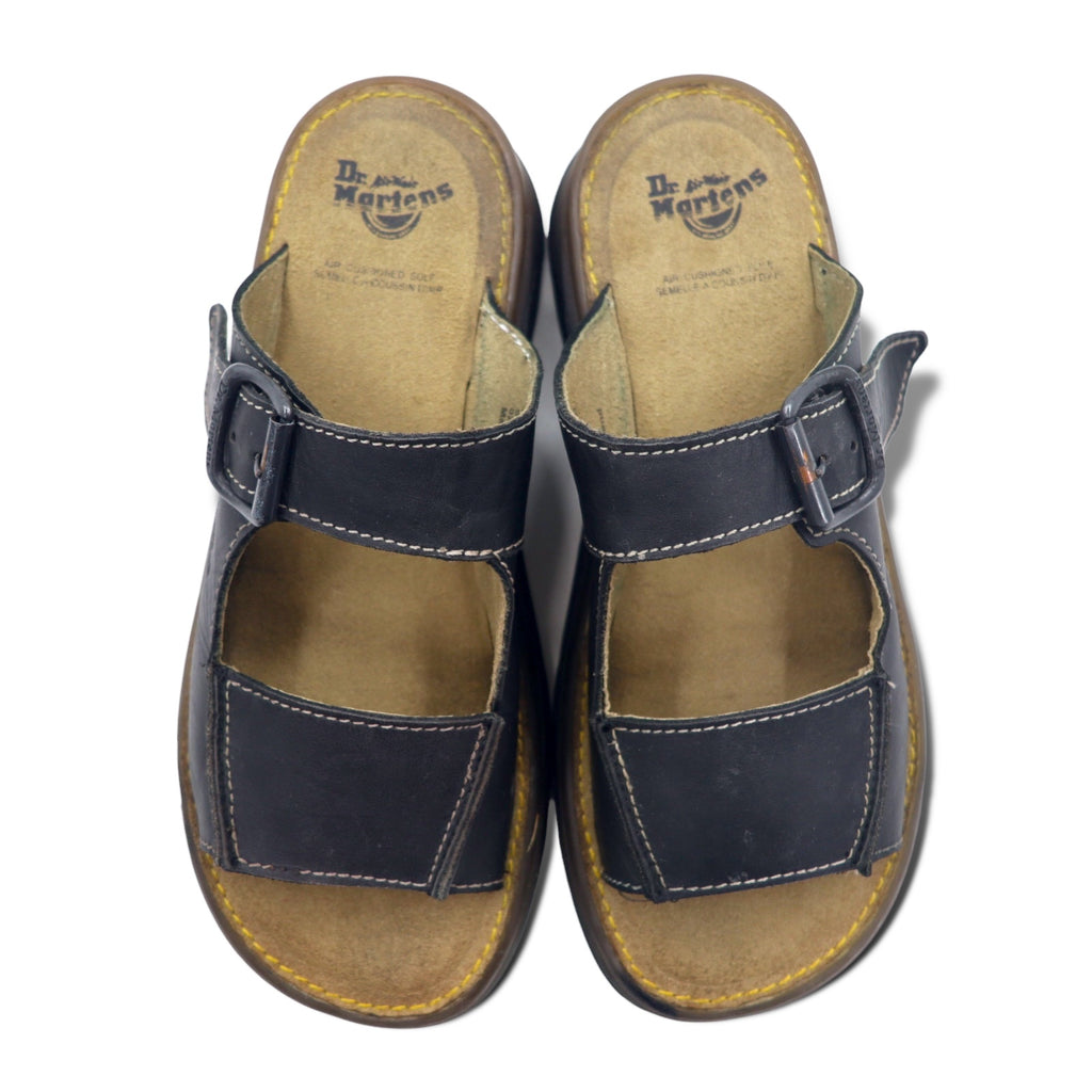 Dr. Martens Leather Slide Sandals 25cm Black Logo 8A51