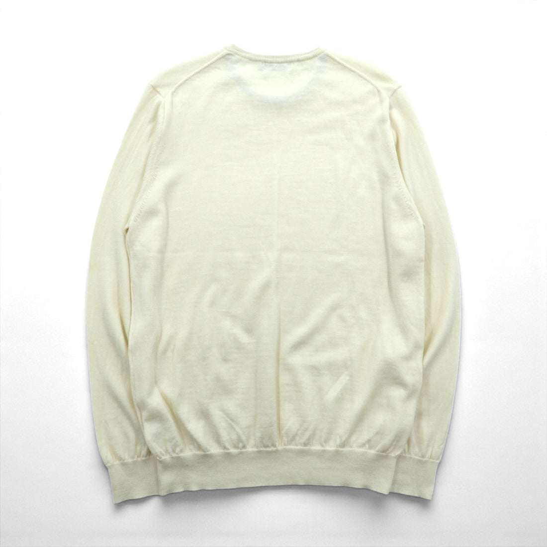BARNEYS NEW YORK 日本製 ニット セーター L ホワイト ウール 23538519
