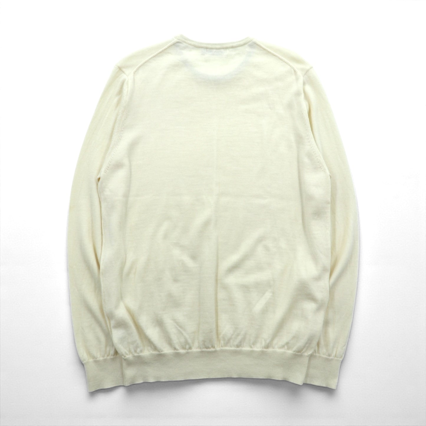 BARNEYS NEW YORK 日本製 ニット セーター L ホワイト ウール 23538519