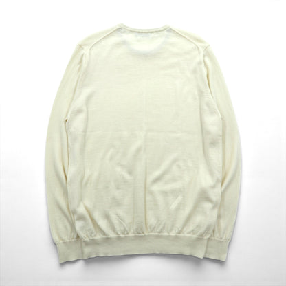 BARNEYS NEW YORK 日本製 ニット セーター L ホワイト ウール 23538519